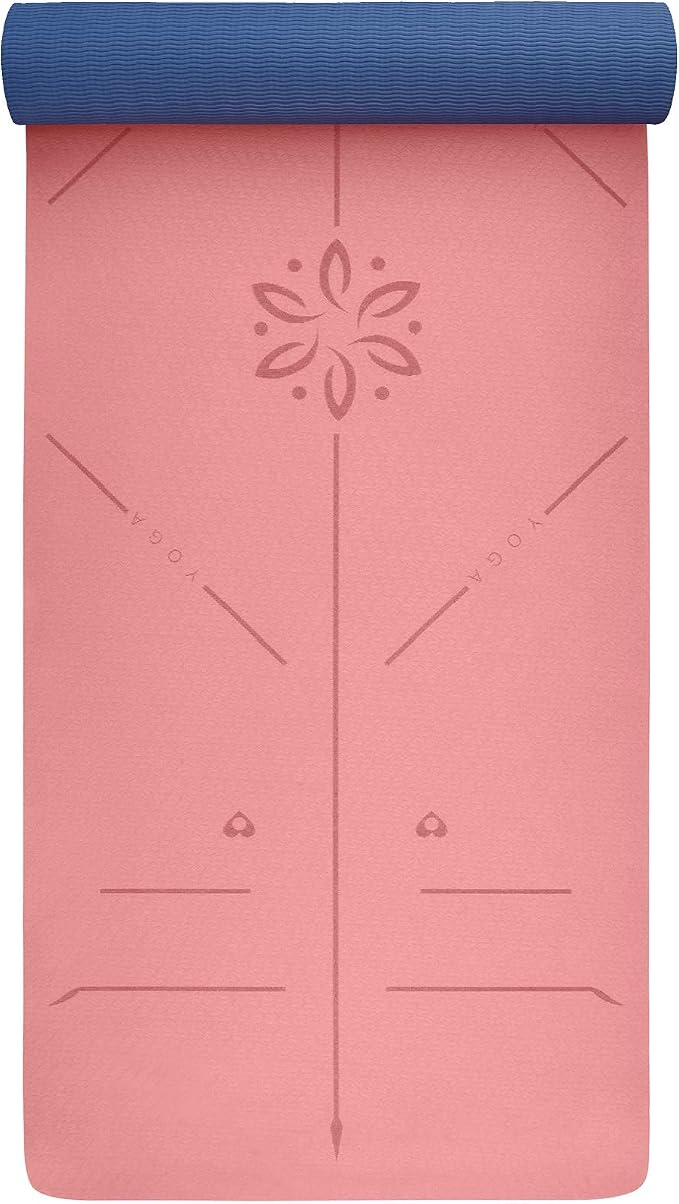 YOGATI® Yoga Mat with Strap with Alignment Lines. Home Workout Mat - Image 2