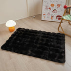 Black Rabbit Plush Rug 2'x3', Fluffy Faux Fur Shaggy Area Rug - Image 3
