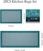 PADOOR Non Slip Kitchen Rugs Sets of 2 - Image 2