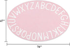 Topotdor Oval Kids Play Rug Alphabet Nursery Area Rug Extra Large Soft Crawling - Image 2