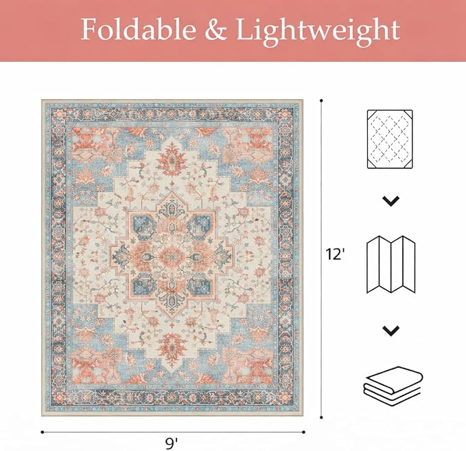 GENIMO Outdoor & Indoor Area Rug 9'x12', Waterproof, Non-Shedding, Easy Cleaning - Image 2