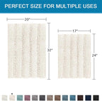H.VERSAILTEX Ivory Bath Mat Bath Rugs, Extra Thick Striped Bath Rugs - Image 2