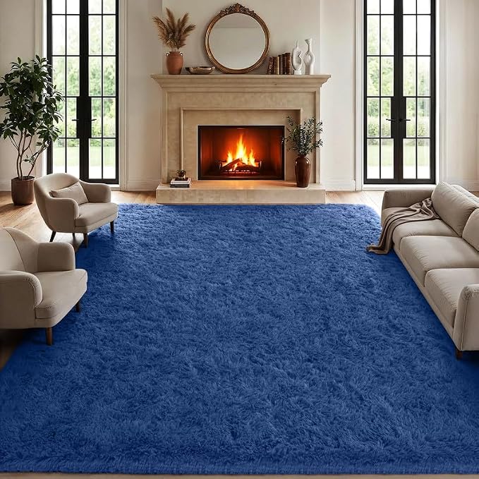 Area Rugs 9x12 Living Room Bedroom: Soft Fluffy Shag Rugs Upgrade Non-Slip High - Image 2