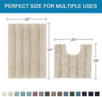 H.VERSAILTEX Bathroom Rug Sets 2 Piece Bath Mats Non Slip Thick Soft Chenille - Image 2