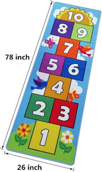 Hop and Count Hopscotch Rug, Kids Floor Play Area Rug Game Carpet Crawl Jump Mat - Image 3