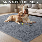 Area Rug for Living Room Bedroom: 5x7 Soft Fluffy Shag Rugs Upgrade Non-Slip - Image 3