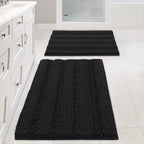 Non Slip Thick Shaggy Chenille Bathroom Rug Mat Set Extra Soft and Absorbent by HVERSAILTEX