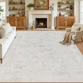 8x10 Area Rugs for Living Room: Vintage Boho Neutral Washable Rug Indoor Soft by Luxturiy