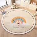 Poowe Round Kids Play Mat Rainbow Baby Nursery Rug Round Educational Alphabet by Poowe