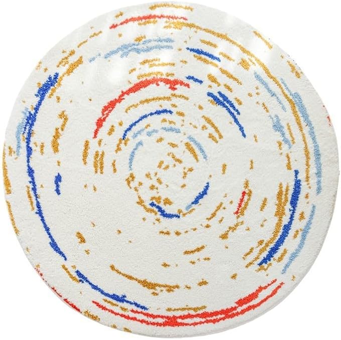 Poowe Round Boho Area Rug Nonslip Floor Carpet - Image 2