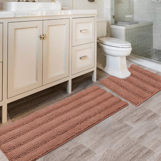 H.VERSAILTEX Bathroom Rugs Bath Rug Set 2 Piece Bathroom Contour Rug Toilet Mat by HVERSAILTEX