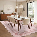 Latte&Fog Washable Pink Rug for Living Room, 6x9 Scalloped Bow Area Rugs for - Image 5