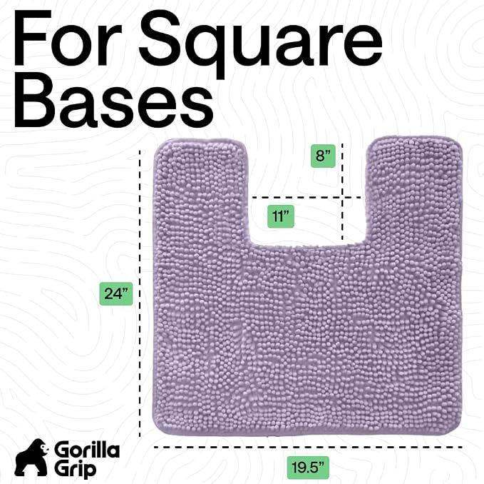 GORILLA GRIP Plush Absorbent Shaggy Chenille Bath Rug Mat - Image 2