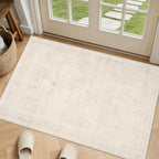 Machine Washable Area Rugs 2x3: Vintage Boho Neutral Washable Rug Indoor Soft by Luxturiy