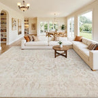 8x10 Area Rugs for Living Room: Vintage Boho Neutral Washable Rug Indoor Soft - Image 8