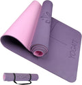YOGATI® Yoga Mat with Strap with Alignment Lines. Home Workout Mat by YOGATI