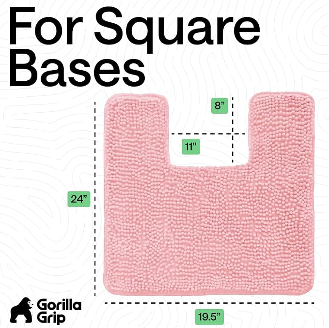 GORILLA GRIP Plush Absorbent Shaggy Chenille Bath Rug Mat - Image 2