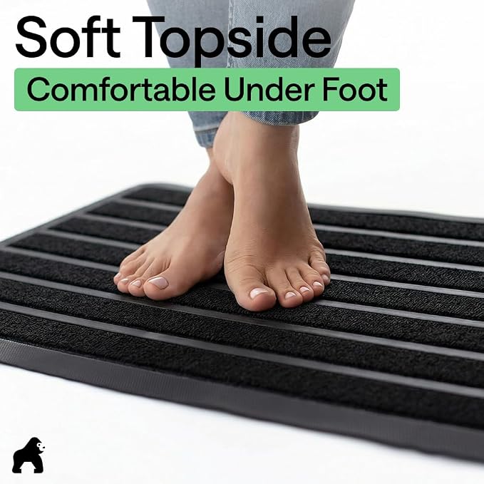GORILLA GRIP 100% Waterproof All-Season WeatherMAX Doormat US Designed Natural - Image 8