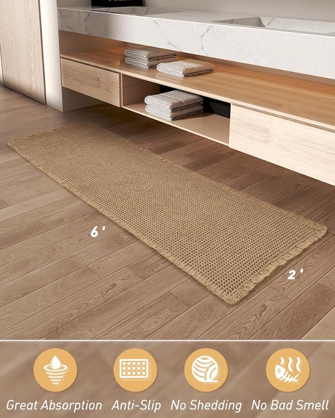 Upgraded Waffle Runner Rug, Super Absorbent Non Slip Bath Mats - Image 6