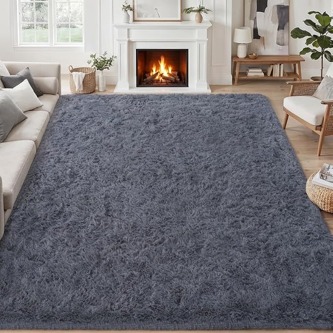 Area Rug for Living Room Bedroom: 5x7 Soft Fluffy Shag Rugs Upgrade Non-Slip - Image 2