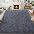 Area Rug for Living Room Bedroom: 5x7 Soft Fluffy Shag Rugs Upgrade Non-Slip - Image 2