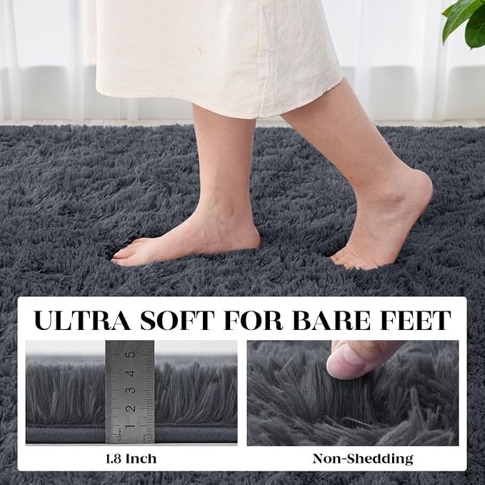 8x10 Area Rugs for Living Room Bedroom: Soft Fluffy Shag Rugs Upgrade Non-Slip - Image 4