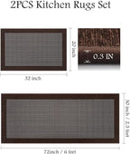 PADOOR Non Slip Kitchen Rugs Sets of 2 - Image 2