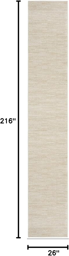 Nourison Home Nourison Essentials Ivory Beige 2'2" x 18' Area Rug - Image 2