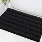 H.VERSAILTEX Bath Mats for Bathroom Non Slip Extra Thick Chenille Striped Bath by HVERSAILTEX