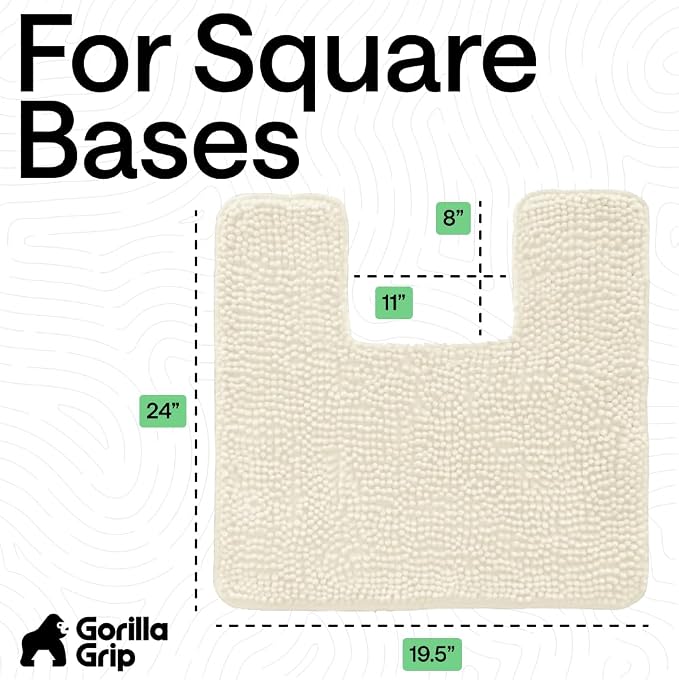 GORILLA GRIP Plush Absorbent Shaggy Chenille Bath Rug Mat - Image 2