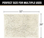 H.VERSAILTEX Cream Bath Mat Soft Shaggy Bathroom Rugs Rugs Luxury Microfiber - Image 2