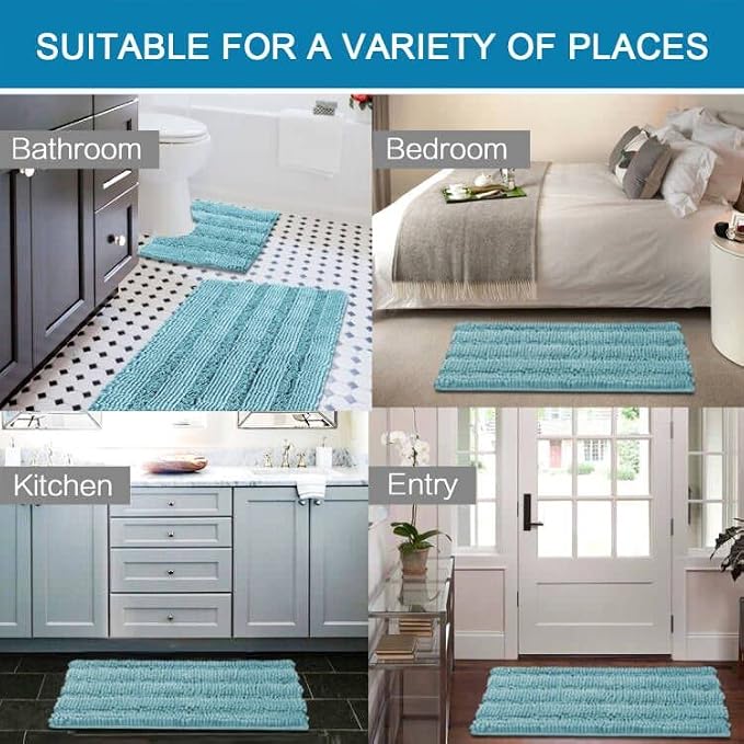 H.VERSAILTEX Bathroom Rugs Bath Rug Set 2 Piece Bathroom Contour Rug Toilet Mat - Image 6