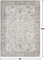 Hazo Haus Boho Light Grey Living Room Rug 7x10 - Image 2