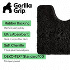 GORILLA GRIP Plush Absorbent Shaggy Chenille Bath Rug Mat - Image 3