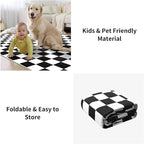 Terrug Black and White Checkered Rug - Image 8