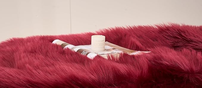 EasyJoy Ultra Soft Fluffy Shaggy Area Rug Faux Fur Rug Chair Cover Seat Pad - Image 8