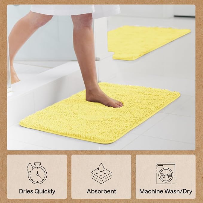 GORILLA GRIP Bath Rug Mat 60x24, Thick Soft Absorbent Chenille, Quick Dry - Image 7
