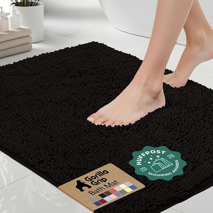 GORILLA GRIP Bath Rug Mat 54x24, Thick Soft Absorbent Chenille, Quick Dry by Unknown