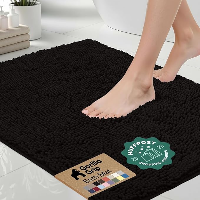 GORILLA GRIP Bath Rug Mat 60x17, Thick Soft Absorbent Chenille, Quick Dry by Unknown