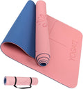 YOGATI® Yoga Mat with Strap with Alignment Lines. Home Workout Mat by YOGATI