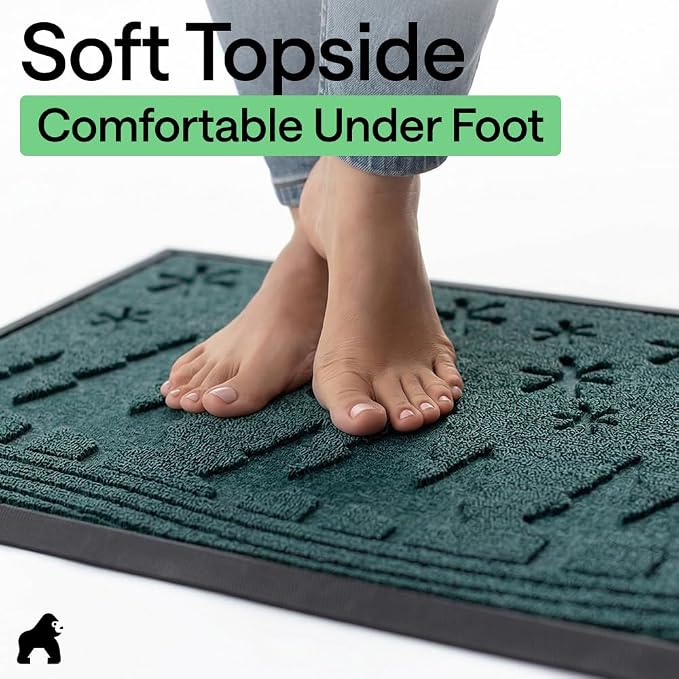GORILLA GRIP 100% Waterproof All-Season WeatherMAX Doormat, US Designed Natural - Image 8