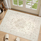 Machine Washable Area Rugs 2x3: Vintage Boho Neutral Washable Rug Indoor Soft by Luxturiy