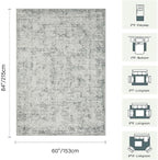 Rugxara 5x7 Area Rugs for Living Room Bedroom, Vintage Abstract Boho Rug - Image 2