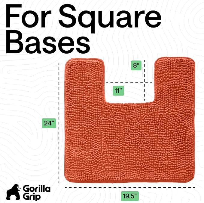 GORILLA GRIP Plush Absorbent Shaggy Chenille Bath Rug Mat - Image 2