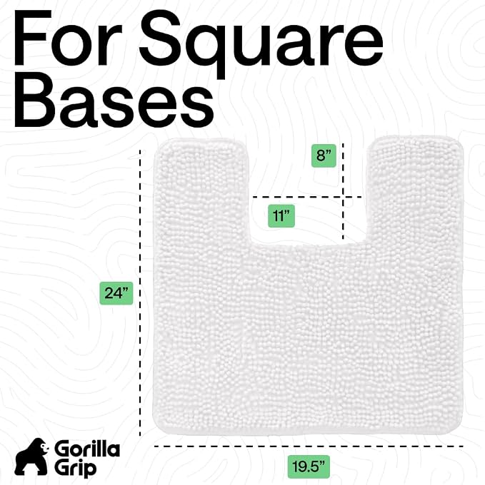 GORILLA GRIP Plush Absorbent Shaggy Chenille Bath Rug Mat - Image 2