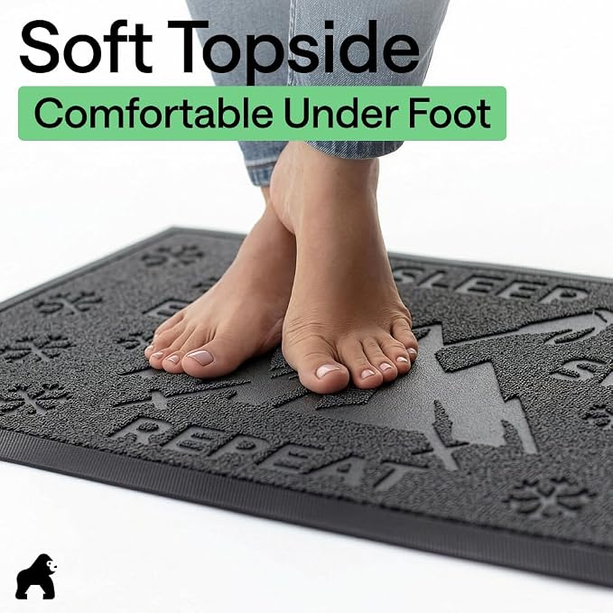GORILLA GRIP 100% Waterproof All-Season WeatherMAX Doormat, US Designed Natural - Image 8