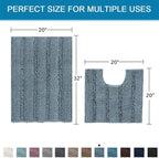 H.VERSAILTEX Bathroom Rugs Bath Rug Set 2 Piece Bathroom Contour Rug Toilet Mat - Image 2