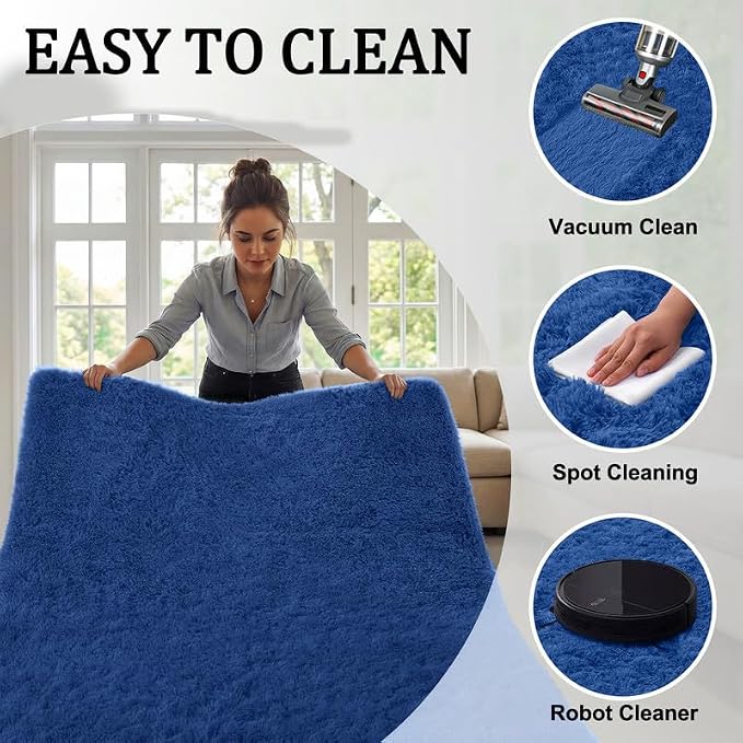 Area Rugs 9x12 Living Room Bedroom: Soft Fluffy Shag Rugs Upgrade Non-Slip High - Image 5
