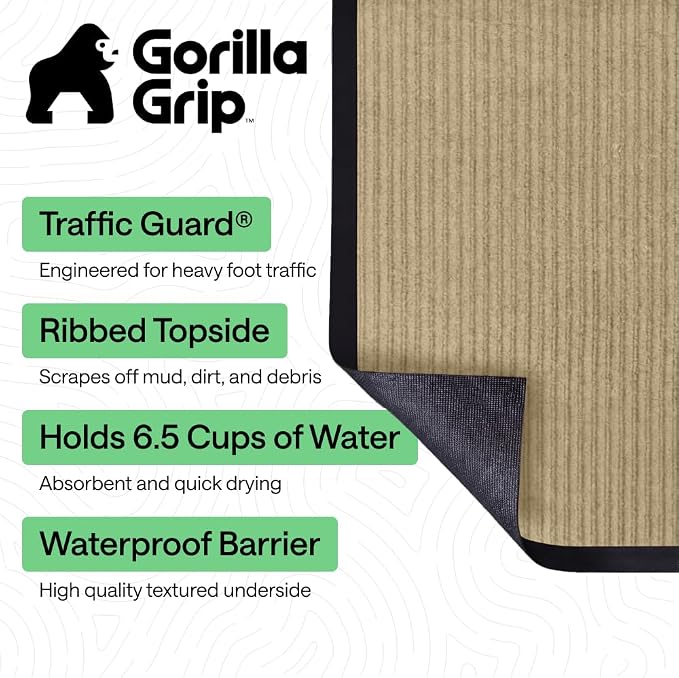 GORILLA GRIP Waterproof Traffic Guard Door Mat, Heavy Duty Entryway Mats - Image 2