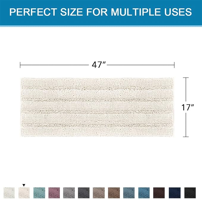 H.VERSAILTEX Bath Rugs for Bathroom Non Slip Bath Mats Extra Thick Chenille - Image 2